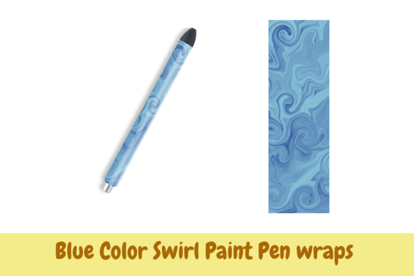 Blue Color Swirl Paint Pen Wrap PNG for Creative Projects
