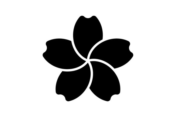 Chinese New Year Icon Sakura Solid Color: A Design Asset for Festive Branding