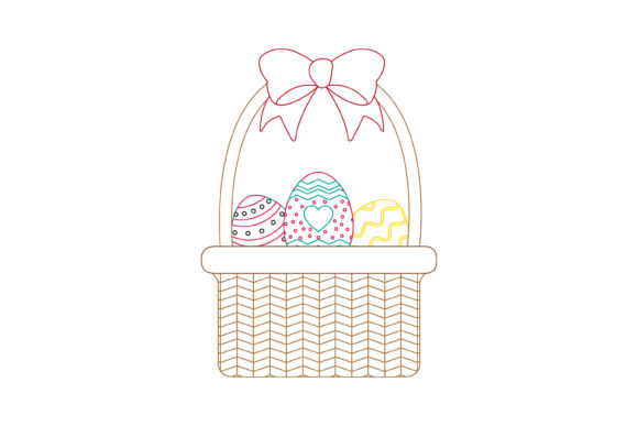 Easter Basket Red Ribbon Color Line: A Design Asset Unpacked