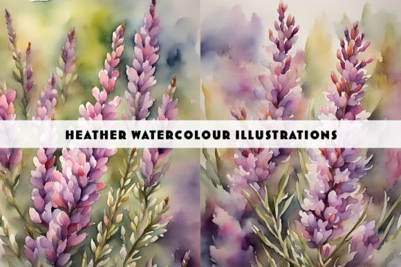 Heather Watercolour Duo: Authentic Artistry for Modern Designs