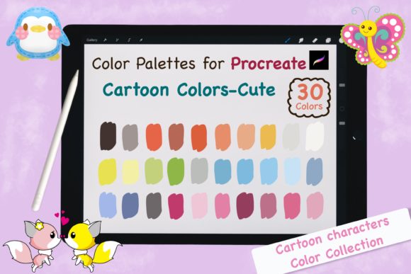 Procreate Color Palettes-Cartoon Cute: Vibrant Swatches for Your Art