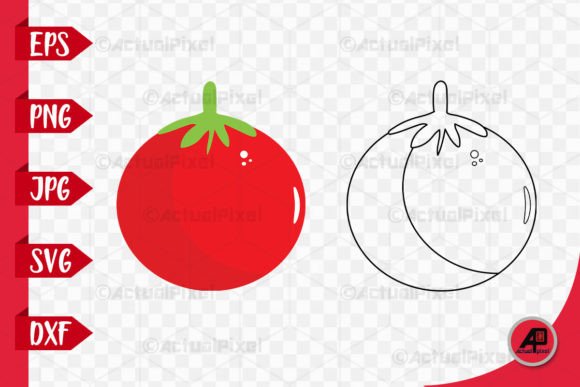 Unpacking the Tomato Outline with Color Clipart Design Kit