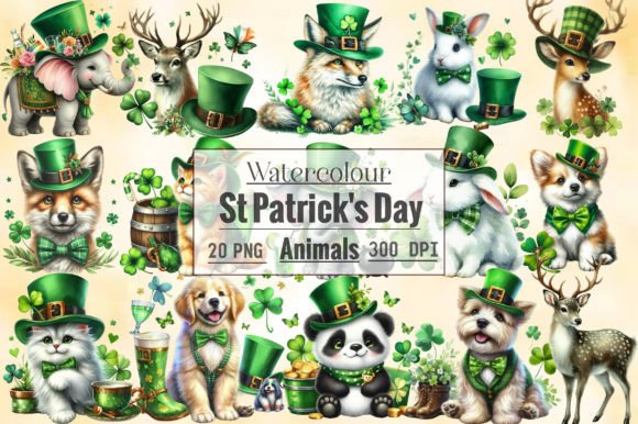 Watercolour St Patrick's Day Animals: A Creative Design Asset